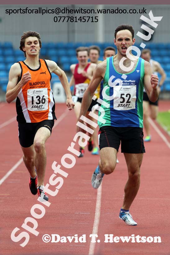 Mens  senior 800 metres, Northern Senior and Under-20s Track and Field Champs., Manchester. Photo: David T. Hewitson/Sports for All Pics